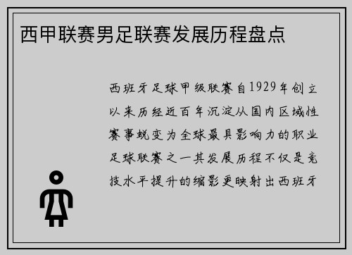 西甲联赛男足联赛发展历程盘点